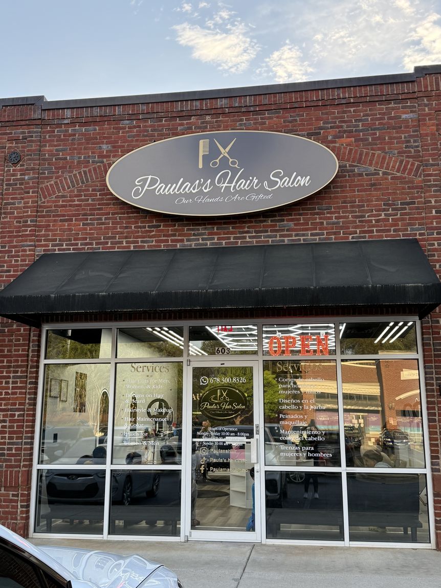 Paula's Hair Salon storefront in Austell, GA