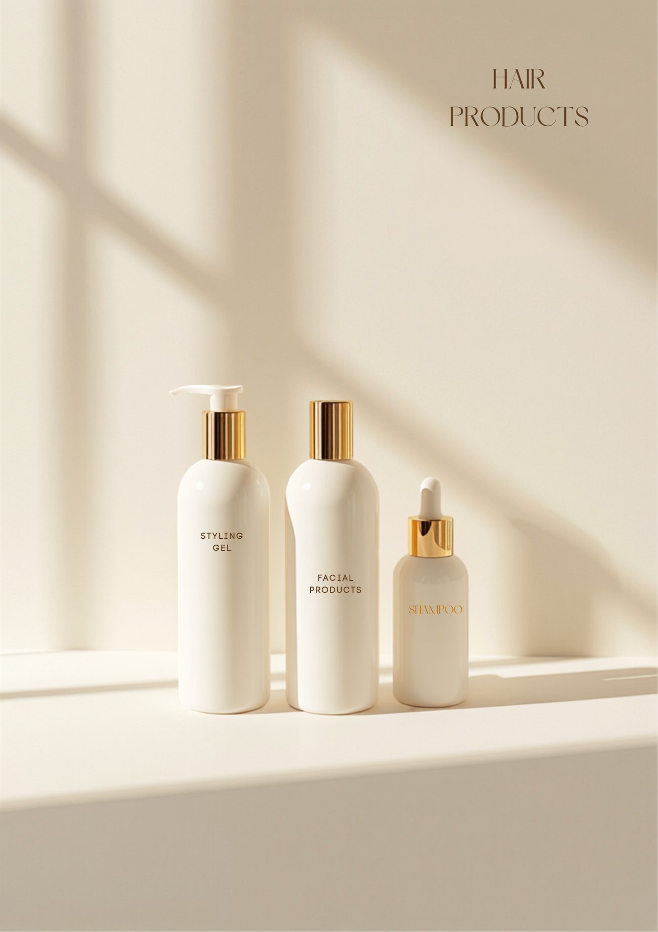 Hair products at Paula's Hair Salon &mdash; styling gel, facial products and shampoo